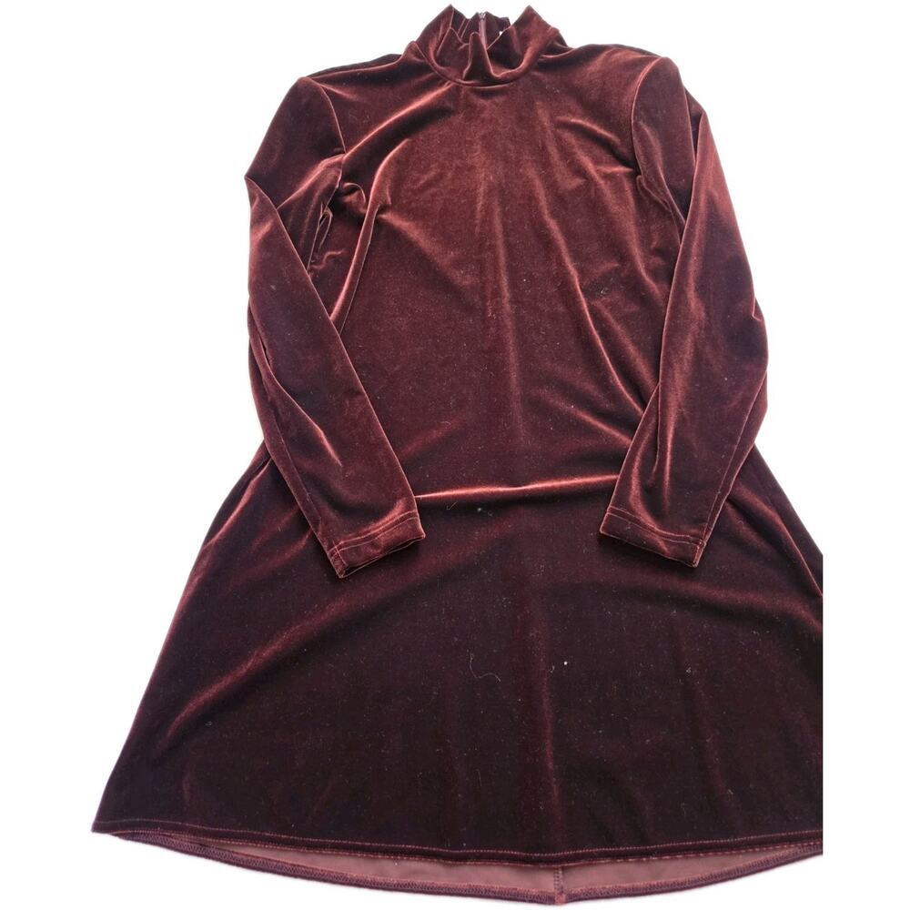Womens VTG DJI Dress Burgundy EUC Made In USA Medium 7-9 Shoulder Pads Velvet